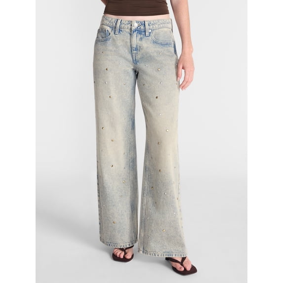 No Boundaries Low Rise Cotton Baggy Jeans, 31.5'' Inseam, Women's 00-26W
