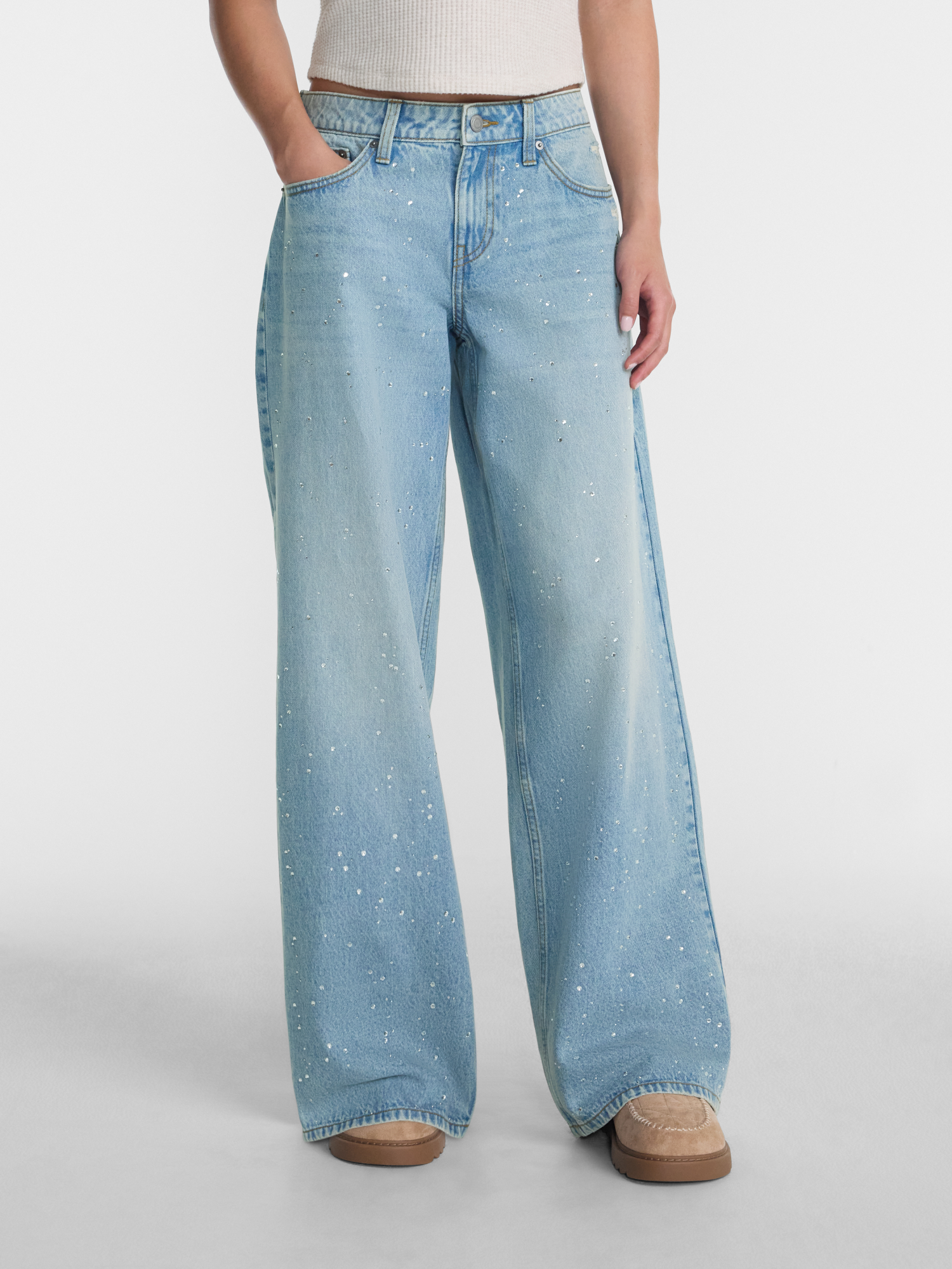 No Boundaries Low Rise Embellished Baggy Denim Juniors Sizes 00 20: Before You Add to Cart