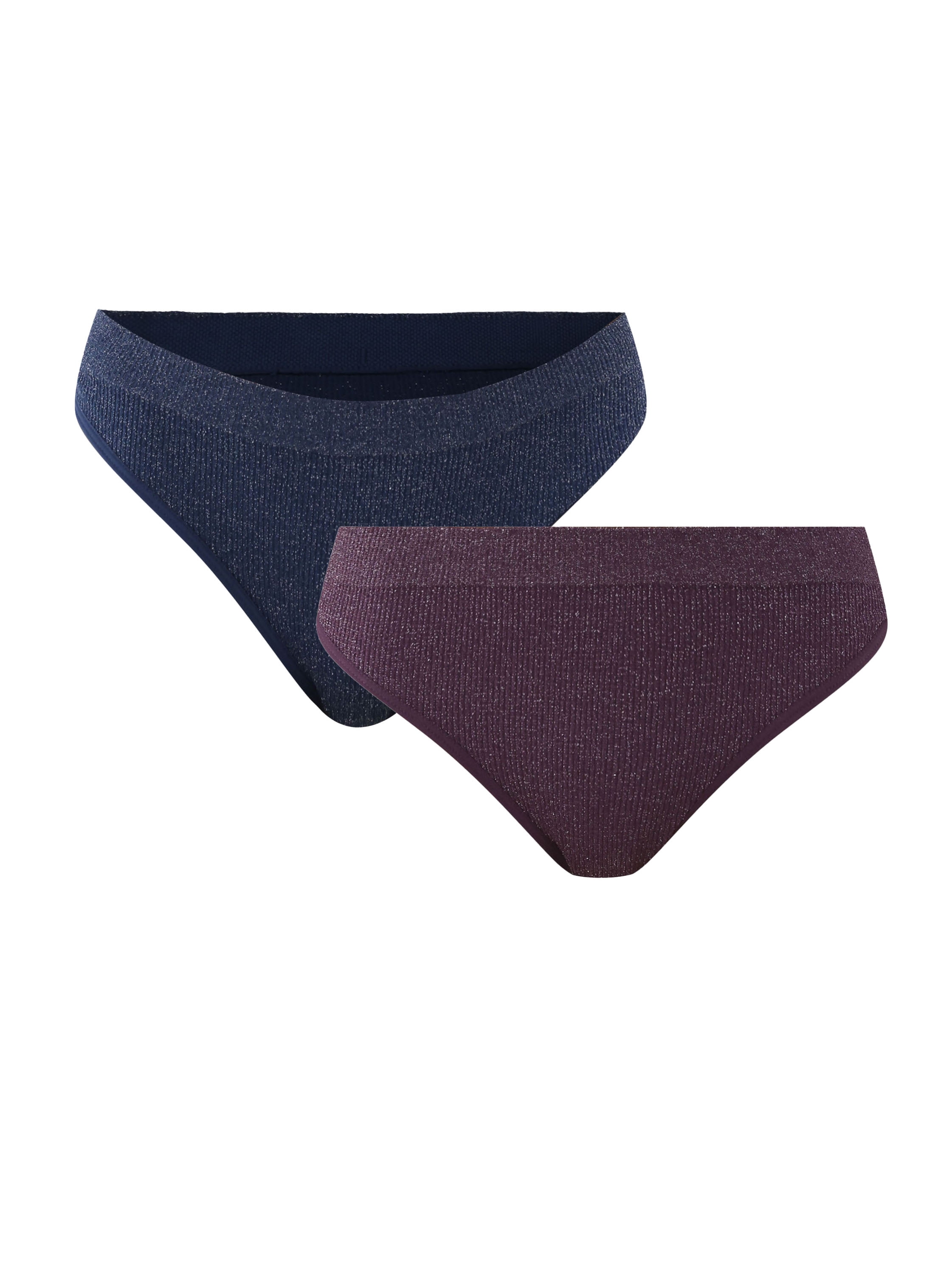 No Boundaries Lurex Thong, 2-Pack, Women's