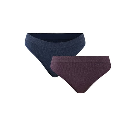 No Boundaries Lurex Thong, 2-Pack, Women's