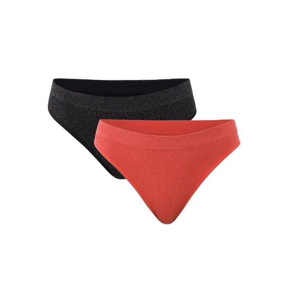 No Boundaries Lurex Thong, 2-Pack, Women's