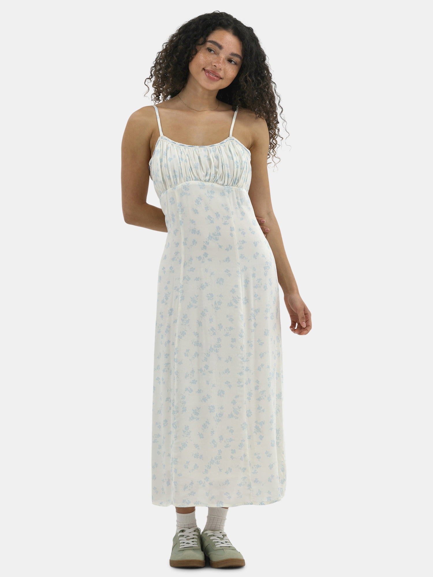 No Paper Rees No Boundaries Maxi Slip Dress with Lace Ribbon Trim, Women's - Walmart.com