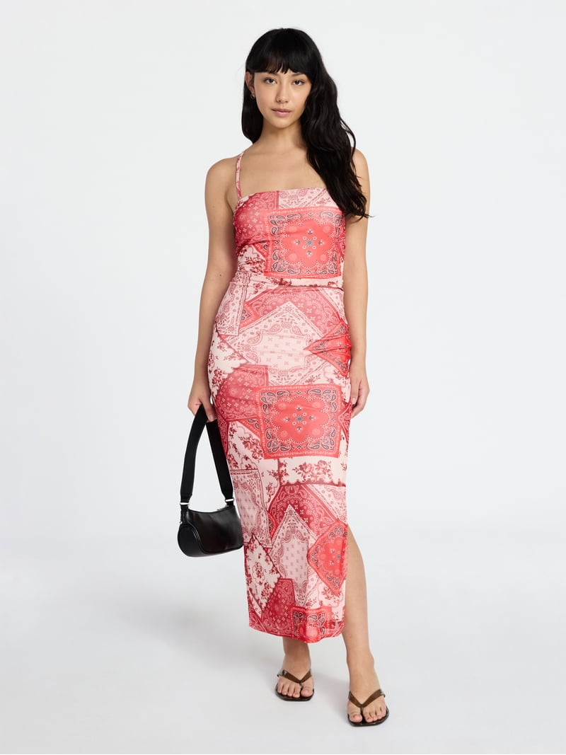 knee length dresses for ladies Teal Sleeveless Ribbed Side Slit Maxi Dress – PinkBlush main image 0