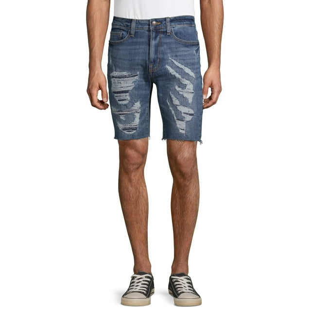 No Boundaries Men's 9 1/2" Denim Shorts