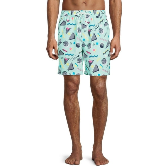 No Boundaries Men's & Big Men's 7" Printed Swim Trunks