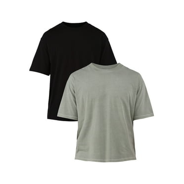 No Boundaries Boxy Cropped Tee, 2-Pack, Men's and Big Men's