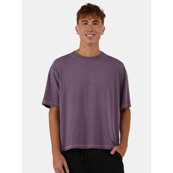 No Boundaries Boxy Cropped Tee, Men's and Big Men's