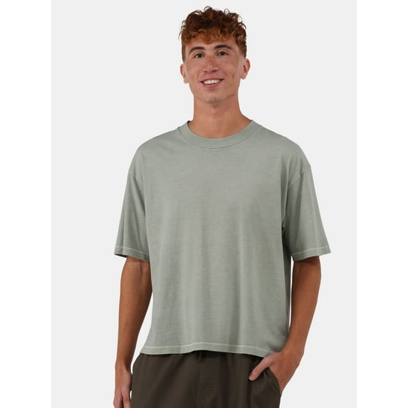 No Boundaries Boxy Cropped Tee, Men's and Big Men's