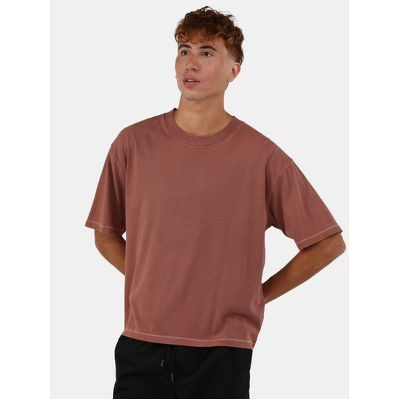 No Boundaries Boxy Cropped Tee, Men's and Big Men's