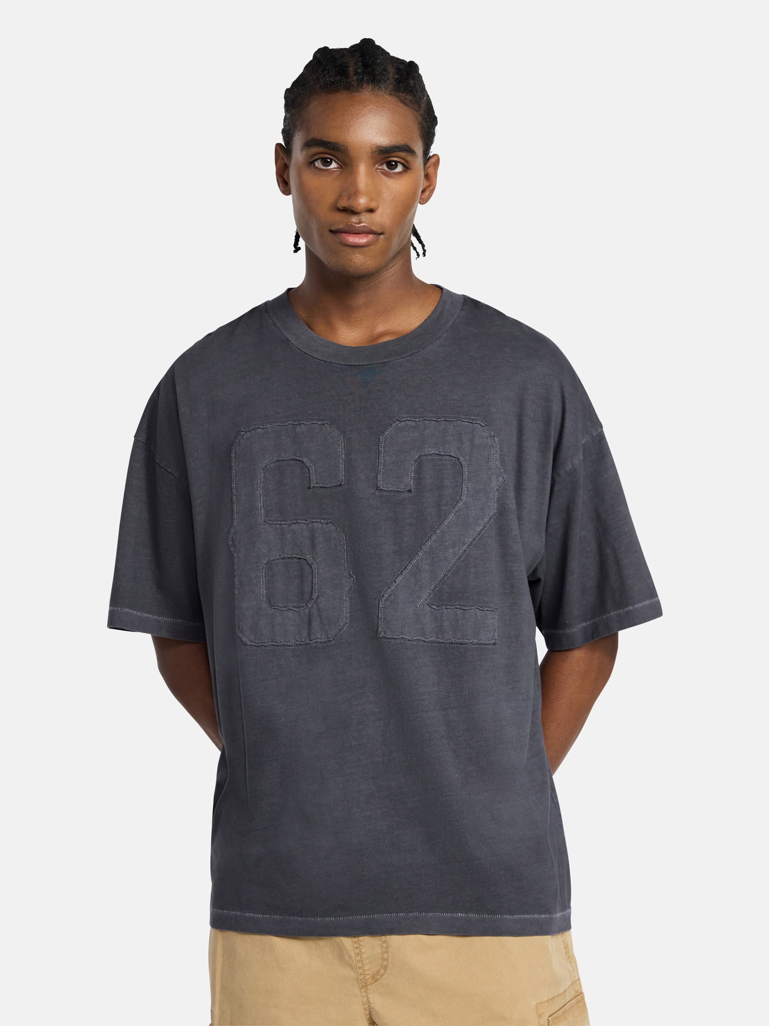 No Boundaries Boxy Number Tee with Short Sleeves, Men's XS-5XL