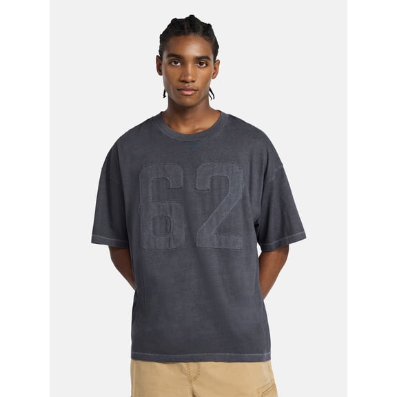 No Boundaries Boxy Number Tee with Short Sleeves, Men's XS-5XL