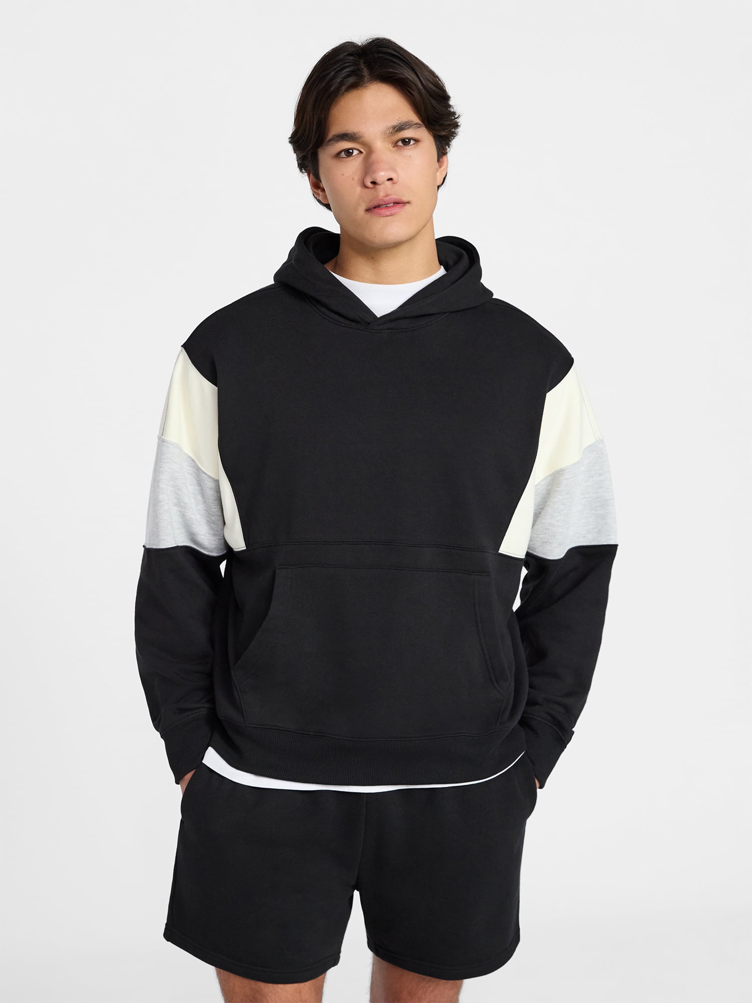 No Boundaries Colorblock Fleece Hoodie, Men's XS-5XL