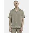 thumbnail image 1 of No Boundaries Men's & Big Men's Button Down Embroidered Hem Summer Shirt, Sizes XS-5XL, 1 of 5