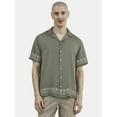 thumbnail image 1 of No Boundaries Men's & Big Men's Button Down Embroidered Hem Summer Shirt, Sizes XS-5XL, 1 of 5