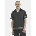 thumbnail image 1 of No Boundaries Men's & Big Men's Button Down Embroidered Hem Summer Shirt, Sizes XS-5XL, 1 of 5