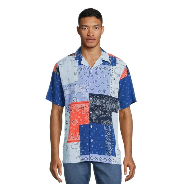 No Boundaries Men's & Big Men's ButtonDown Rayon Shirt, Sizes XS5XL