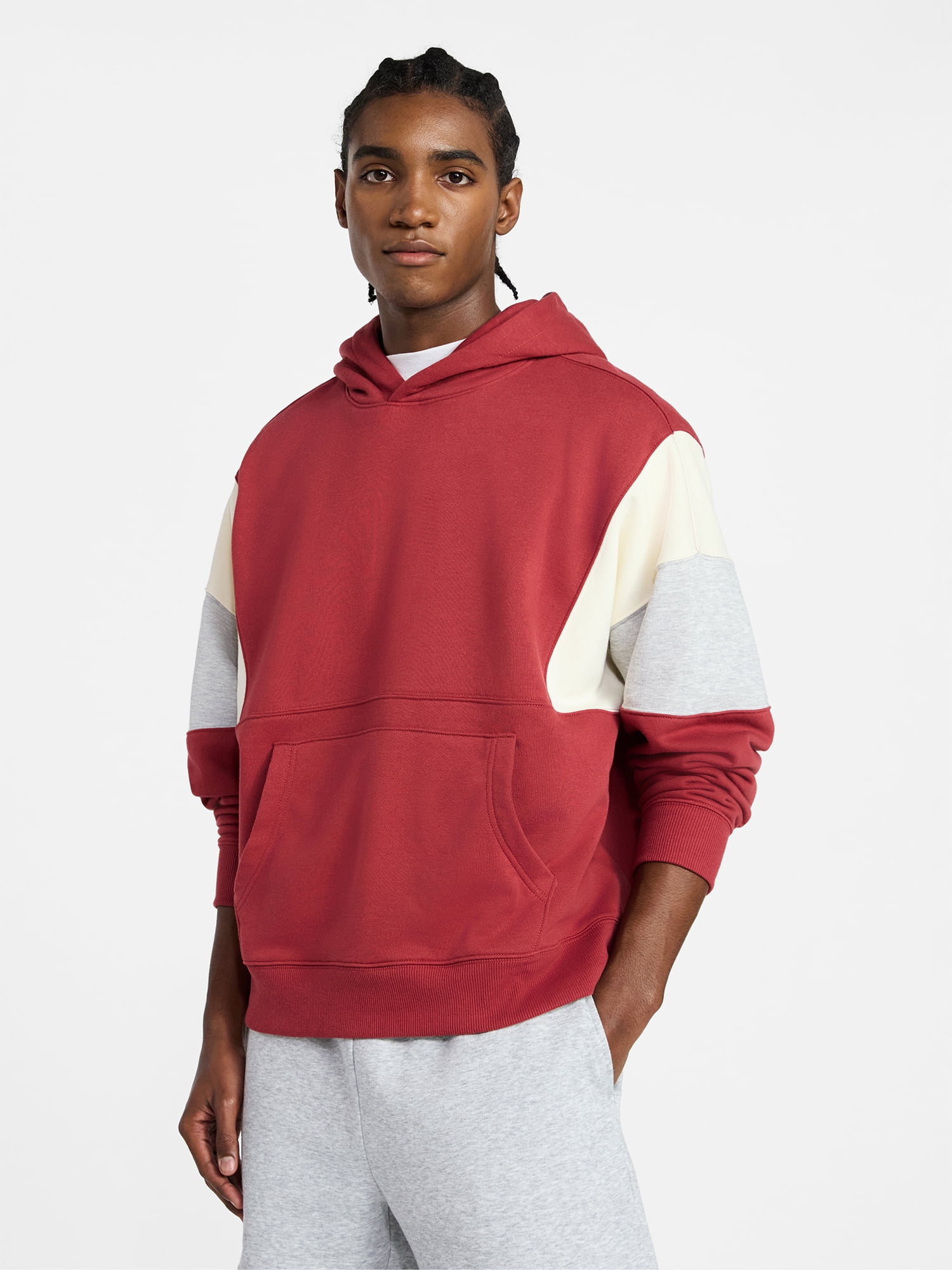 No Boundaries Colorblock Fleece Hoodie, Men's XS-5XL