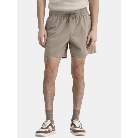 No Boundaries Men's & Big Men's Cotton Twill 6" Shorts, Sizes XS-5XL