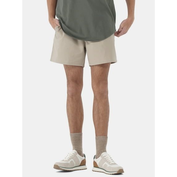 No Boundaries Men's & Big Men's Cotton Twill 6" Shorts, Sizes XS-5XL