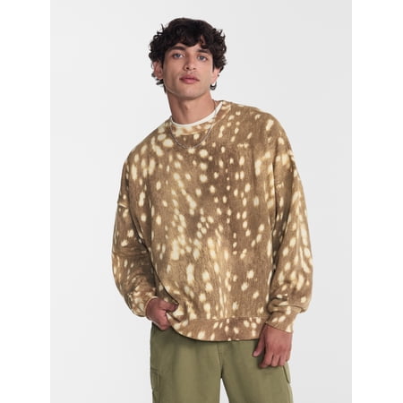 No Boundaries Crewneck Fleece Sweatshirt with Long Sleeves, Men's XS-4XLT