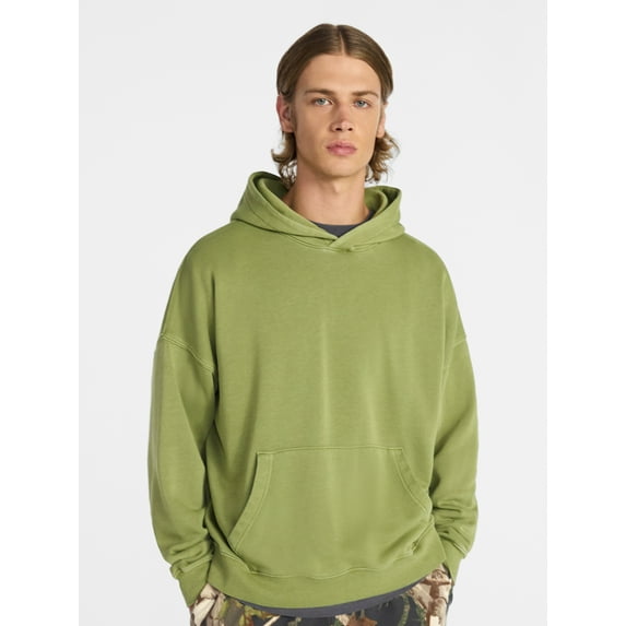 No Boundaries Boxy Fit Cropped Sweatshirt Hoodie, Men's & Big Men's