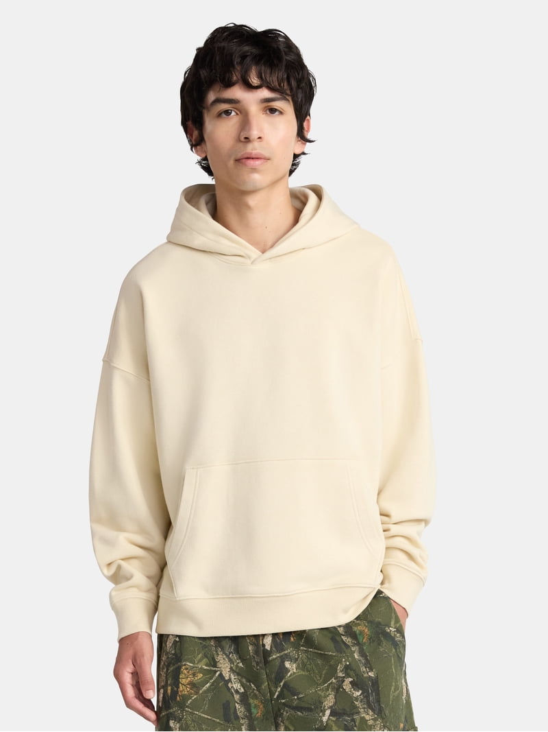 No Boundaries Boxy Fit Cropped Sweatshirt Hoodie, Men's & Big