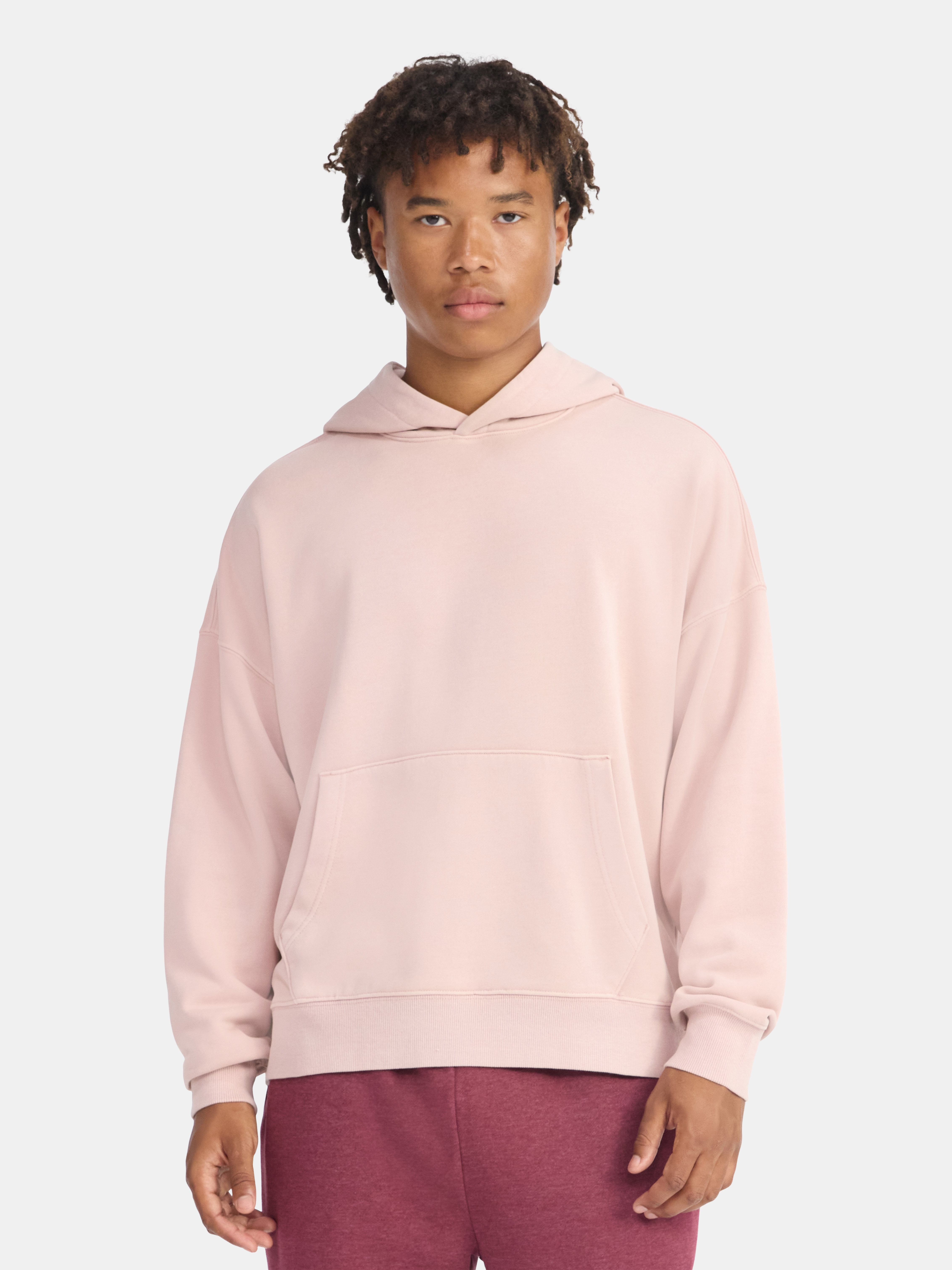 No Boundaries Boxy Fit Cropped Sweatshirt Hoodie, Men's & Big