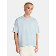 No Boundaries Cotton Oversized Cropped Tee with Short Sleeves, Men's and Big Men's XS-5XL