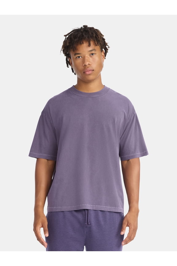Cotton Oversized Cropped Tee, Men's & Big Men's