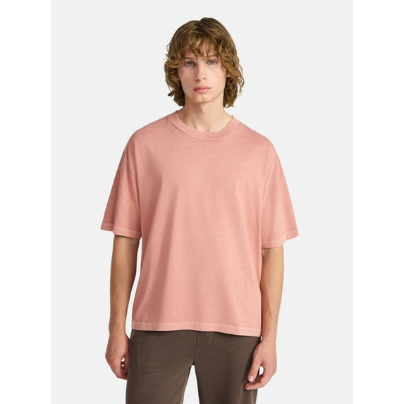No Boundaries Cotton Oversized Cropped Tee, Men's & Big Men's