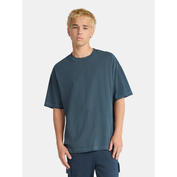 No Boundaries Cotton Oversized Cropped Tee, Men's & Big Men's