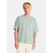 No Boundaries Cotton Oversized Cropped Tee with Short Sleeves, Men's and Big Men's XS-5XL