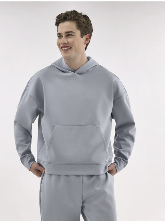 No Boundaries Men's & Big Men's Double Knit "Scuba" Fleece Sweatshirt Hoodie, Sizes XS-3XL