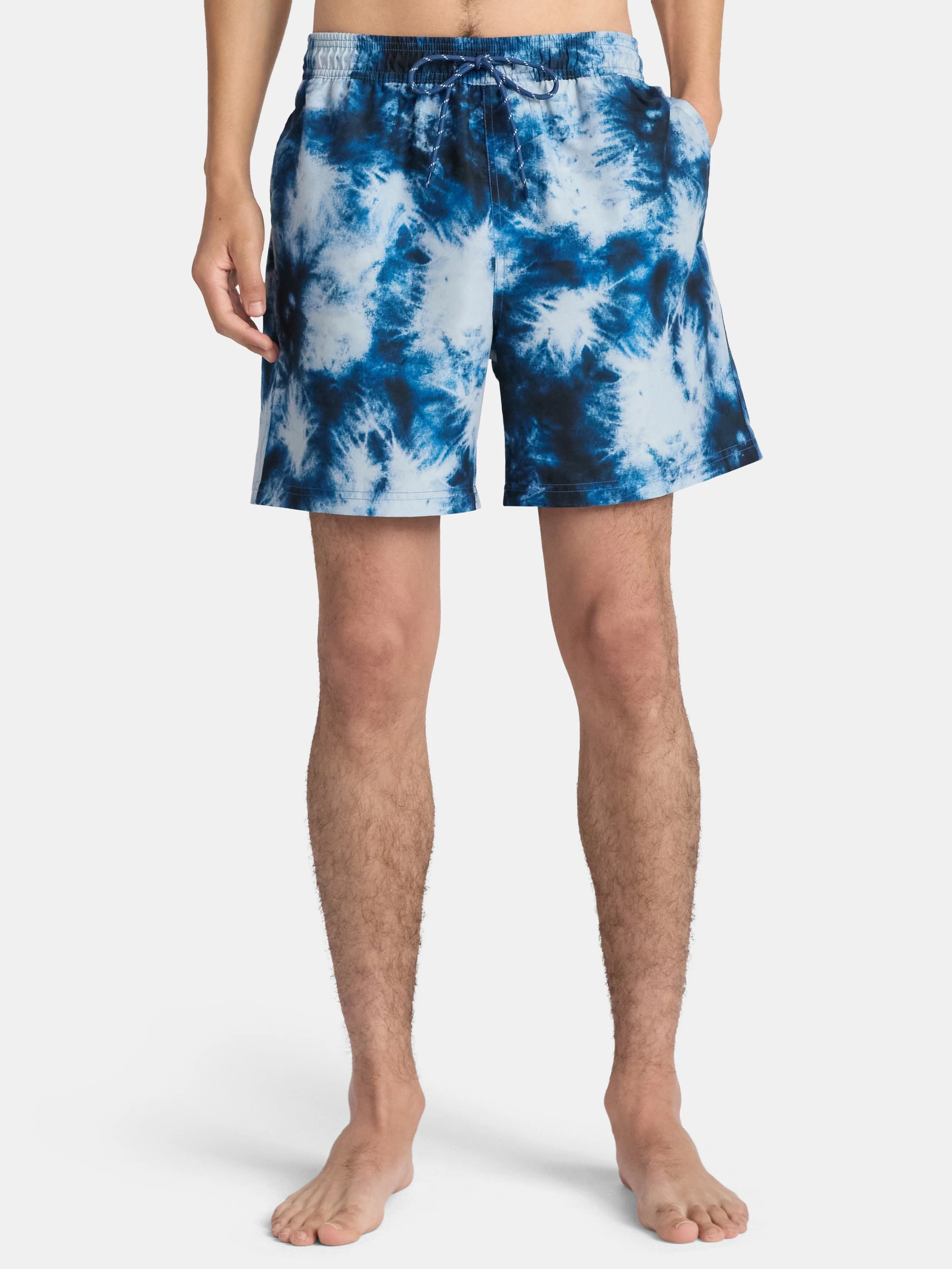 No Boundaries Men's & Big Men's Elastic Waist Swim Shorts, 6" Inseam, Size S-5XL