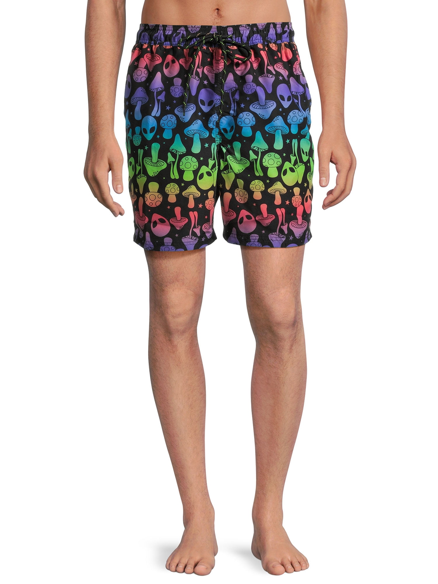 No Boundaries Men's & Big Men's Elastic Waist Swim Shorts, Sizes XS5XL