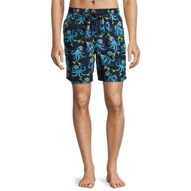 No Boundaries Men's & Big Men's Elastic Waist Swim Shorts, Sizes XS5XL