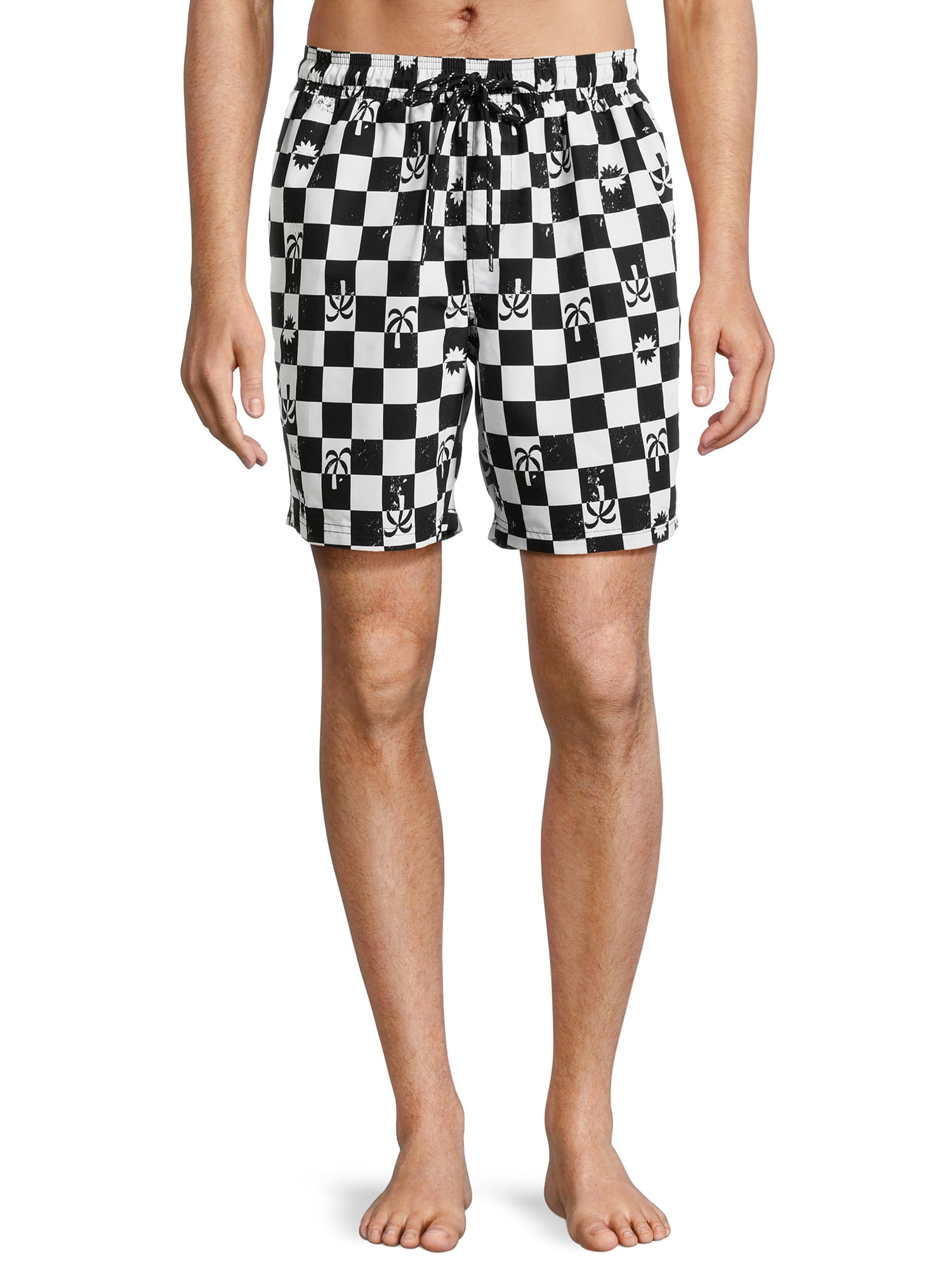 No Boundaries Men's & Big Men's Elastic Waist Swim Trunks, 7" Inseam, Sizes S-5XL