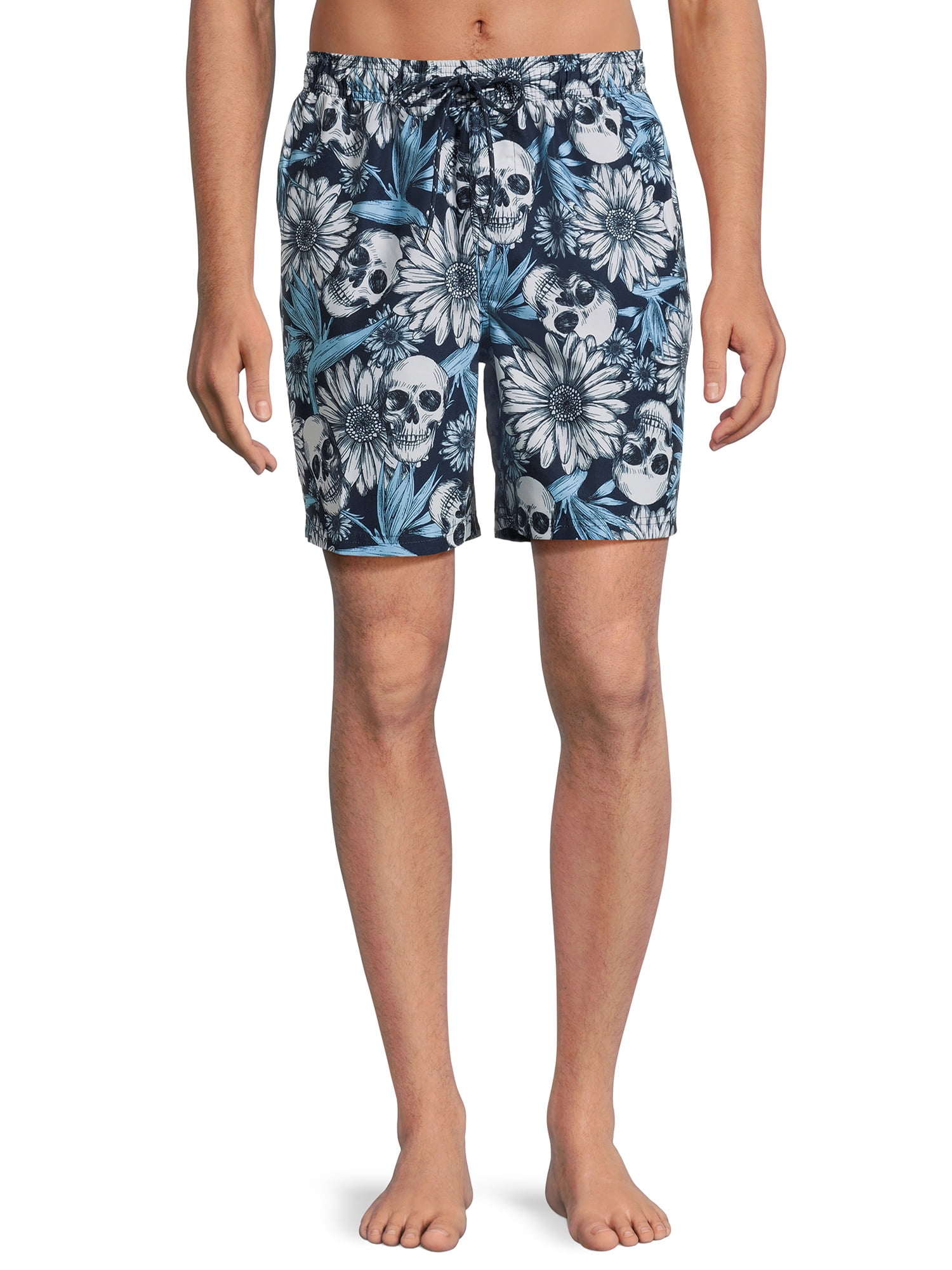 No Boundaries Men's & Big Men's Elastic Waist Swim Trunks, 7" Inseam, Sizes XS5XL