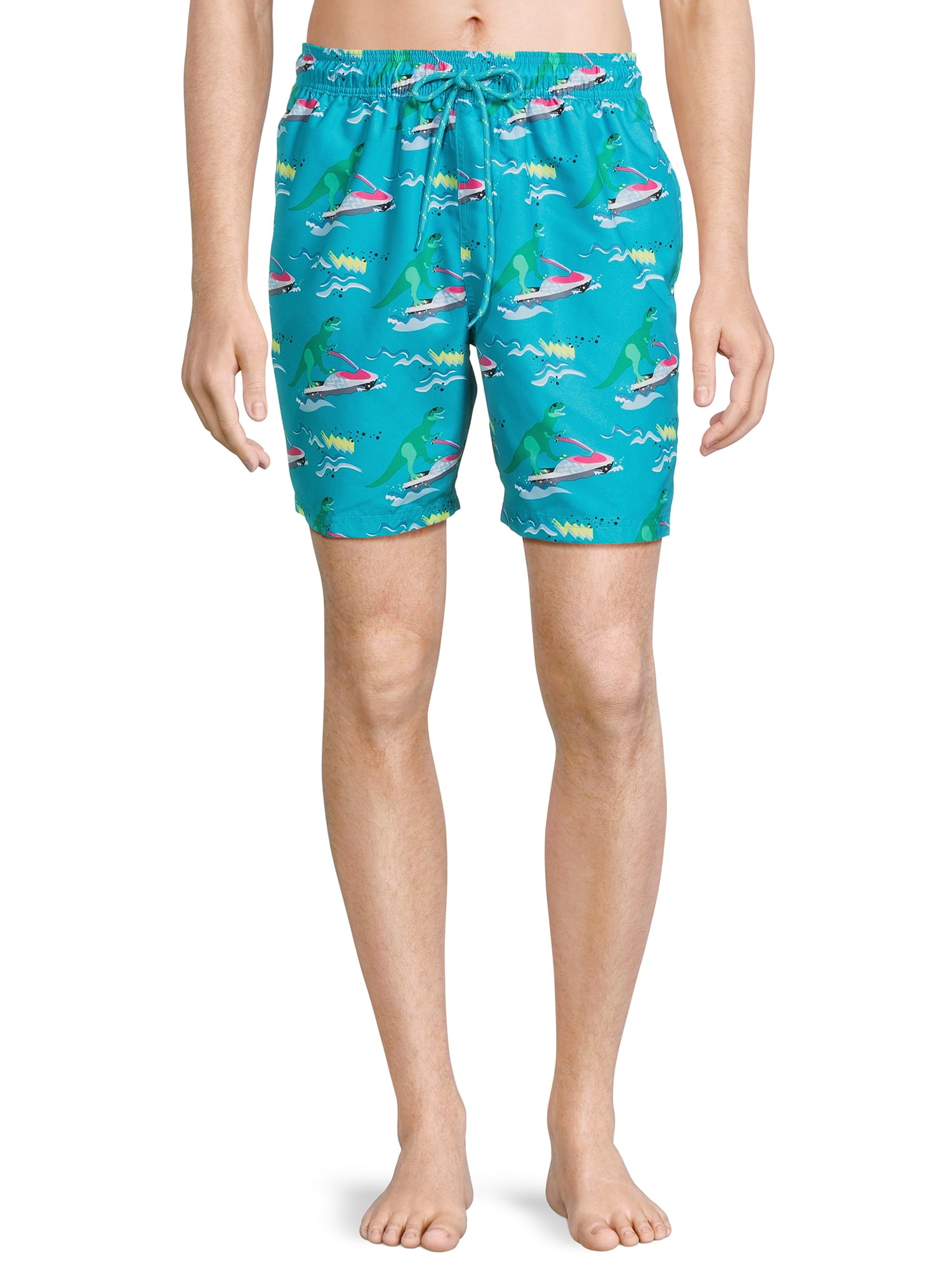 No Boundaries Men's & Big Men's Elastic Waist Swim Trunks, 7" Inseam, Sizes XS5XL