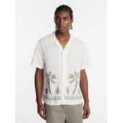 Embroidery Shirt with Short Sleeves, Men's XS-5XL