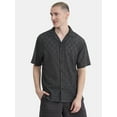 thumbnail image 1 of No Boundaries Men's & Big Men's Eyelet Short Sleeve Button Up Shirt, Sizes XS-3XL, 1 of 5