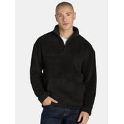 NO BOUNDARIES Men's & Big Men's Faux Shearling High Pile Fleece Quarter Zip Pullover, Sizes XS-5XL