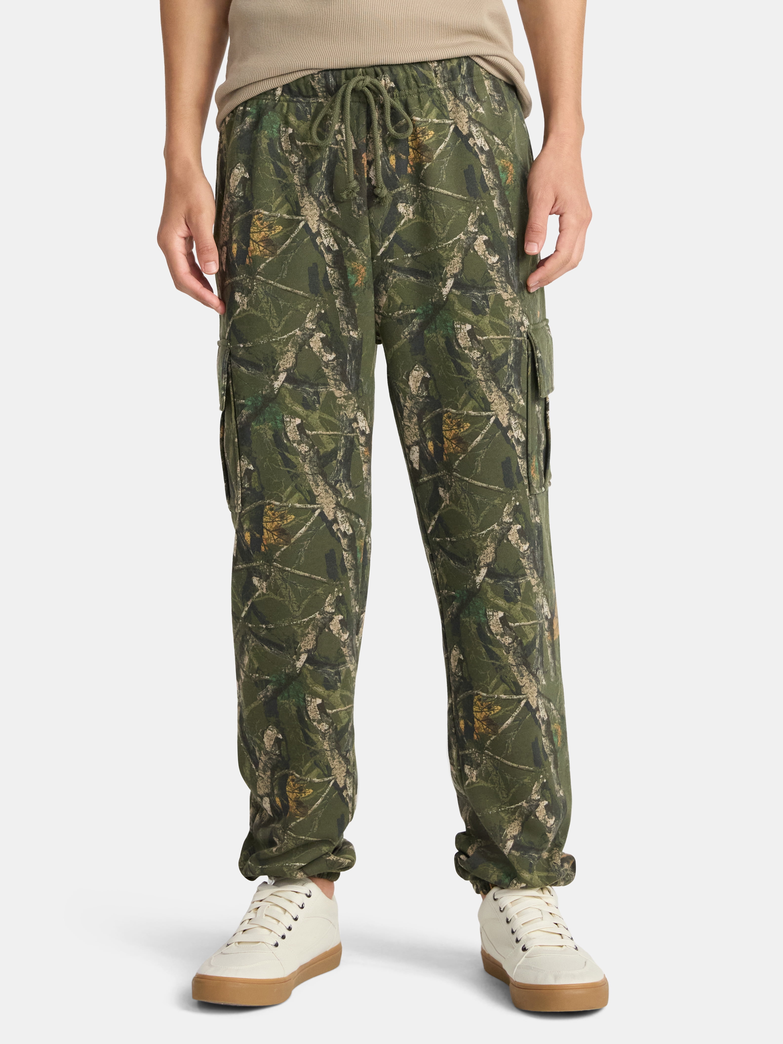 No Boundaries Fleece Cargo Jogger Pants, 30'' Inseam, Men's & Big Men's