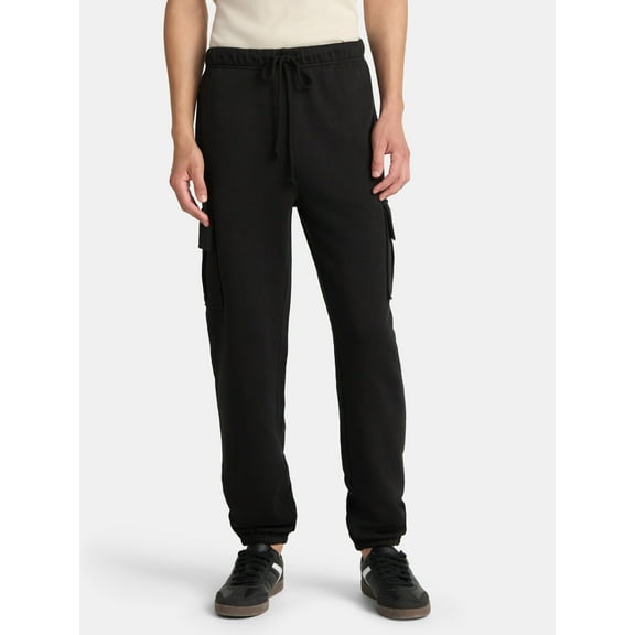 No Boundaries Fleece Cargo Jogger Pants, 30'' Inseam, Men's & Big Men's