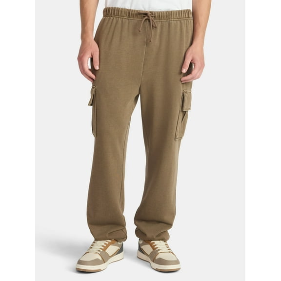 No Boundaries Fleece Cargo Jogger Pants, 30'' Inseam, Men's & Big Men's