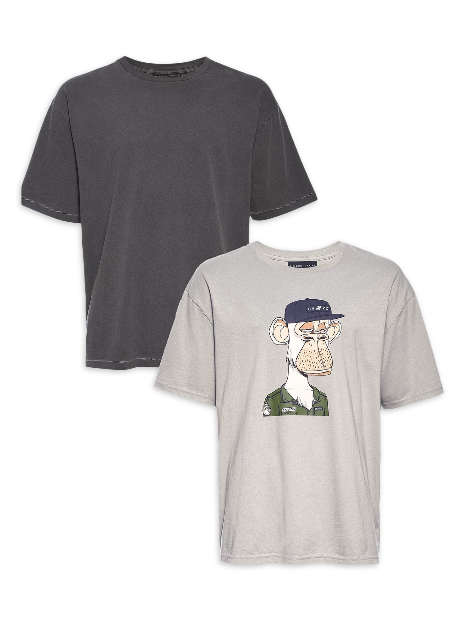 No Boundaries Men's & Big Men's Graphic & Solid Tee Shirts, 2-Pack, Sizes  XS-5XL 