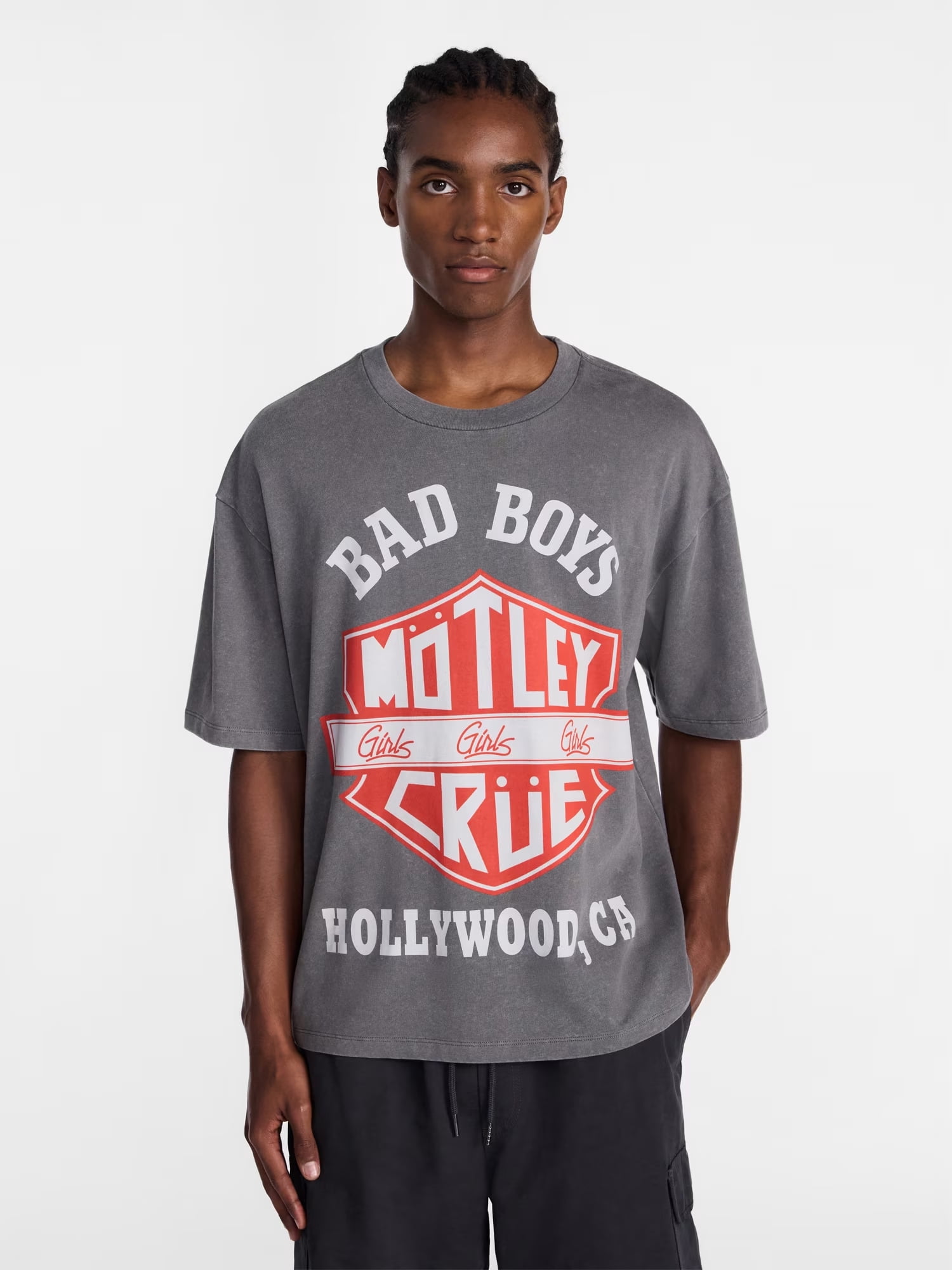 Motley Crue, Men's & Men's and Tall Mineral Wash Boxy Graphic Tee, Sizes XS–5XB & MT-4XLT