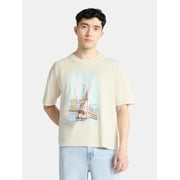 Oversized Boxy Fit Cropped Length New York City Graphic Tee Shirt, Men's & Big Men's, XS-5XL
