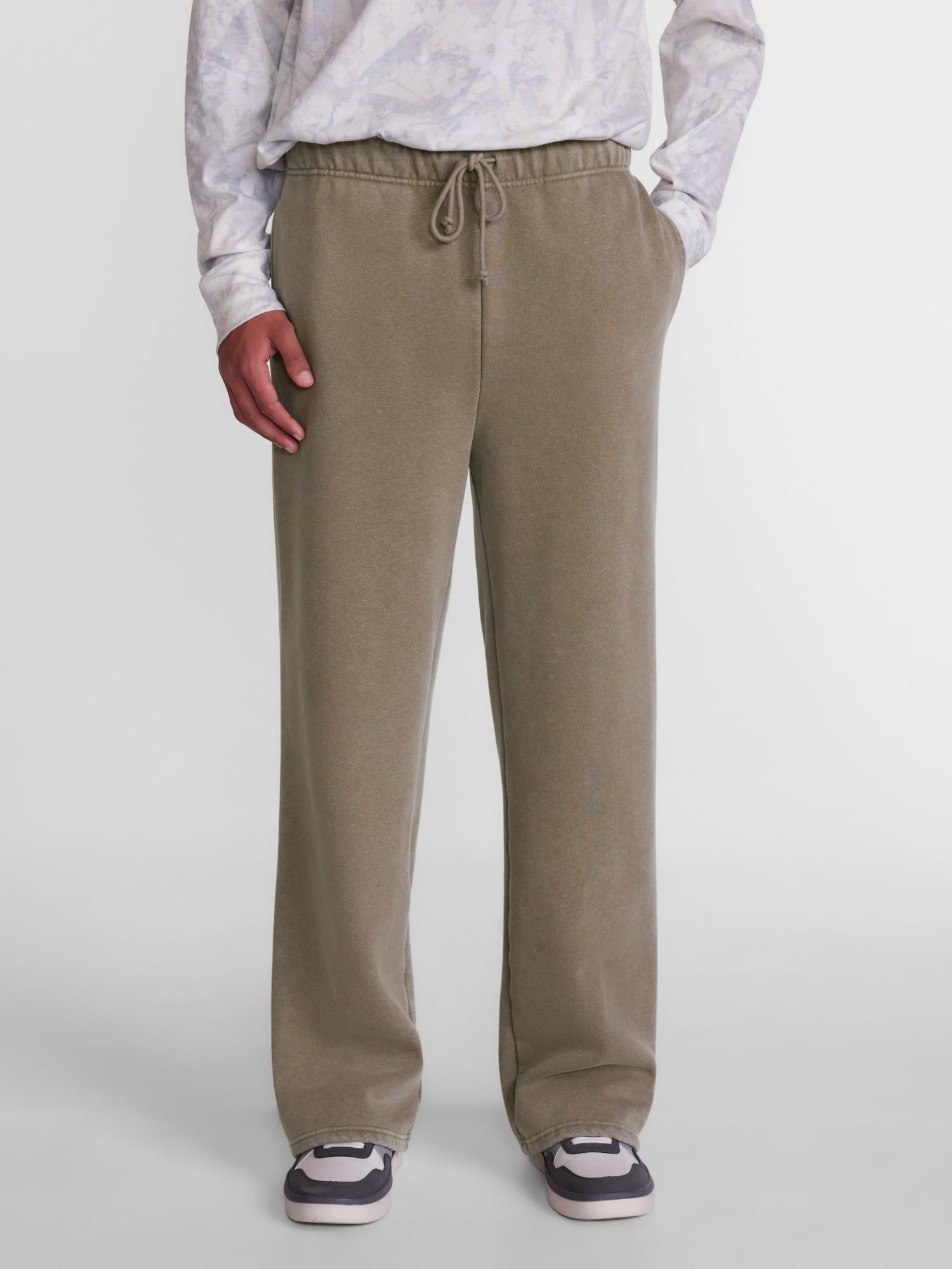 No Boundaries Heavyweight Fleece Open Hem Sweatpants, 30'' Inseam, Men's XS-3XL