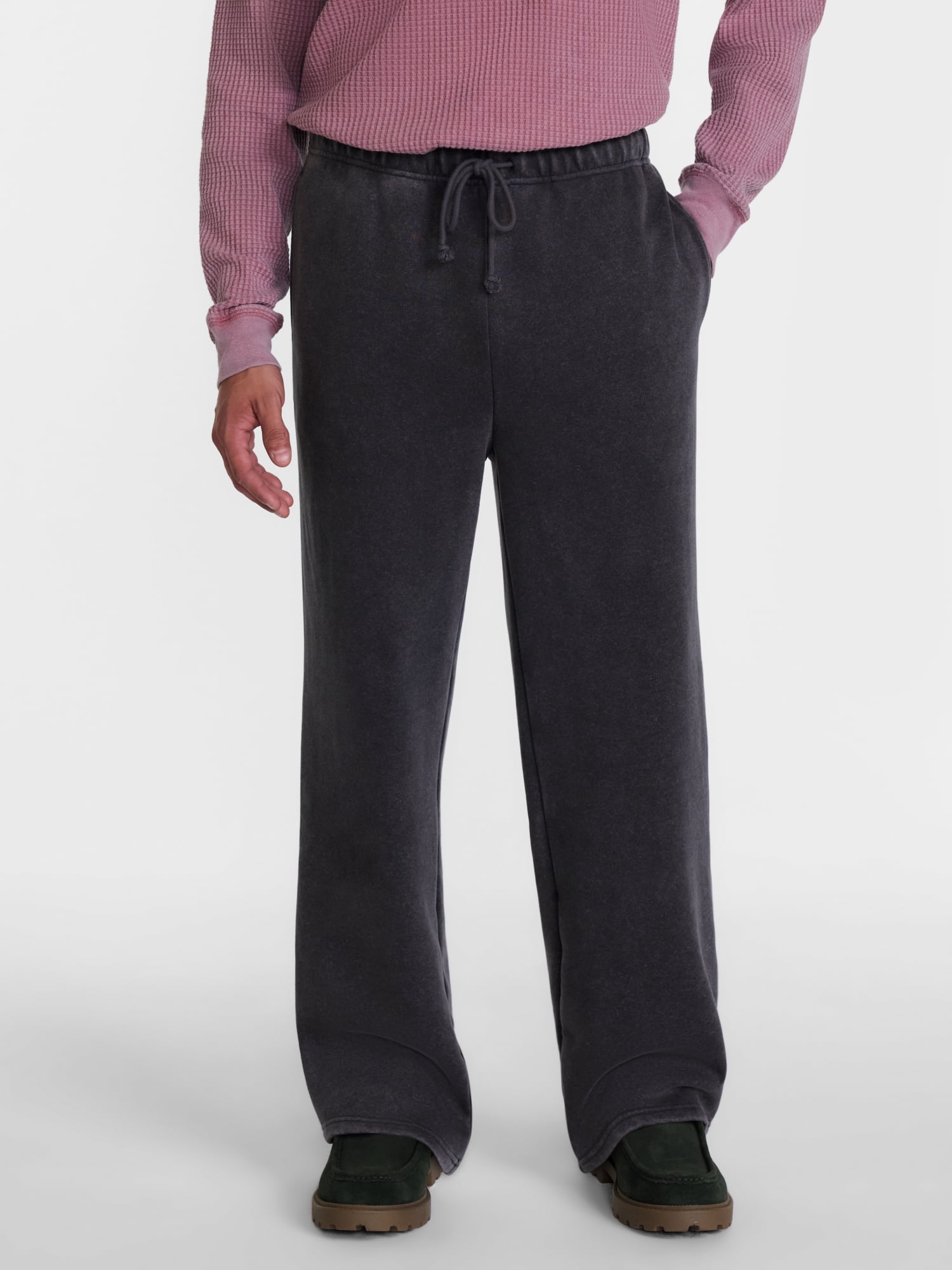 No Boundaries Heavyweight Fleece Open Hem Sweatpants, 30'' Inseam, Men's XS-3XL
